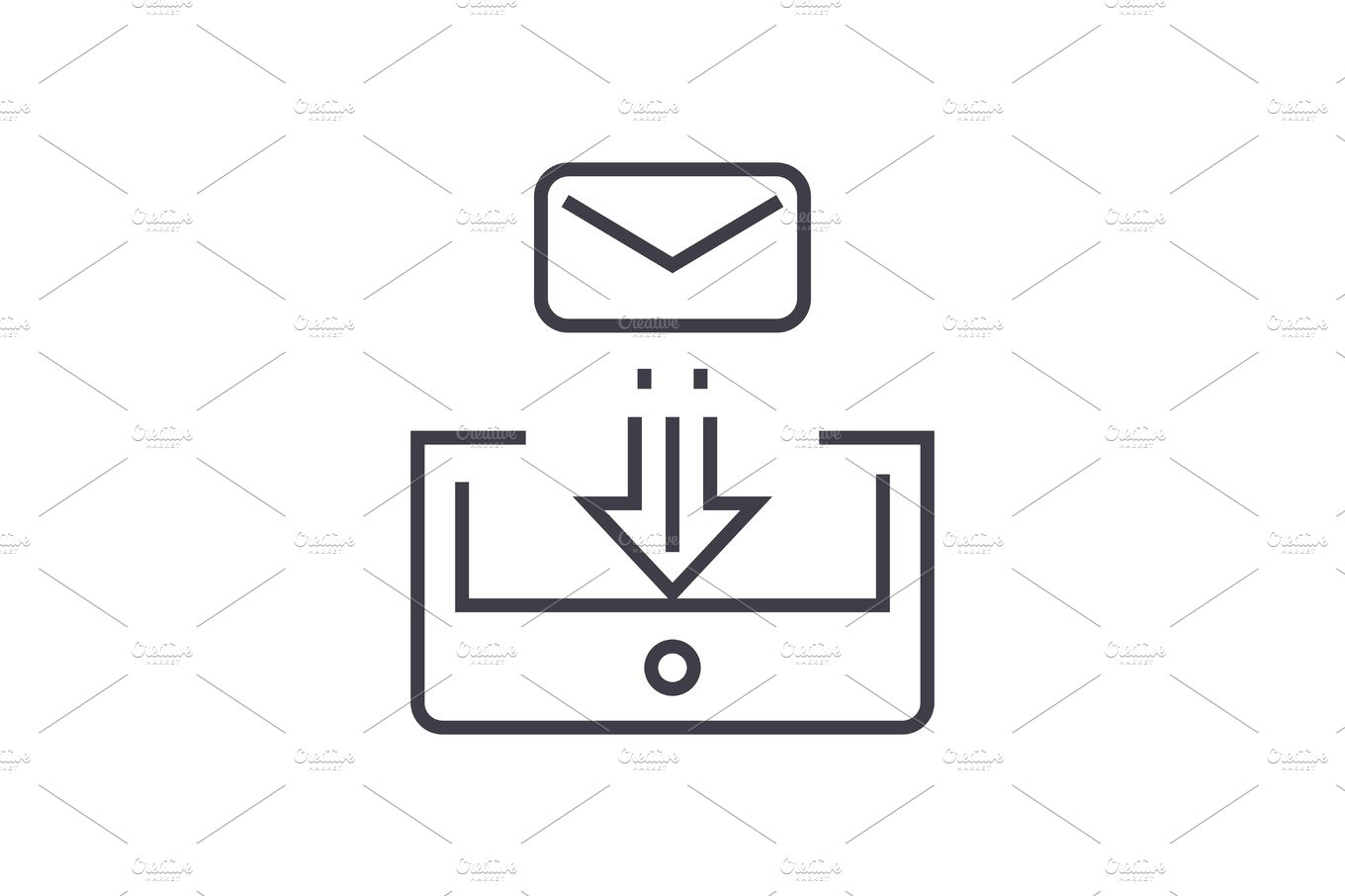 mail box post linear icon, sign, symbol, vector on isolated background cover image.