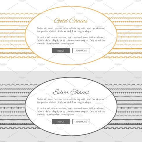 Gold and Silver Chains Samples Vector Illustration cover image.