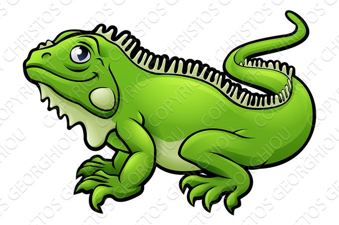 Iguana Lizard Cartoon Character cover image.