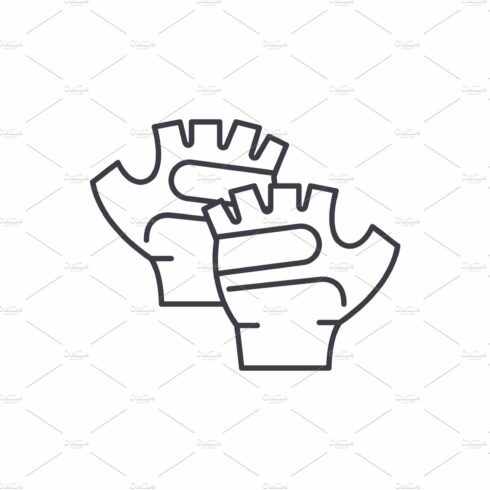 Sport gloves line icon concept cover image.