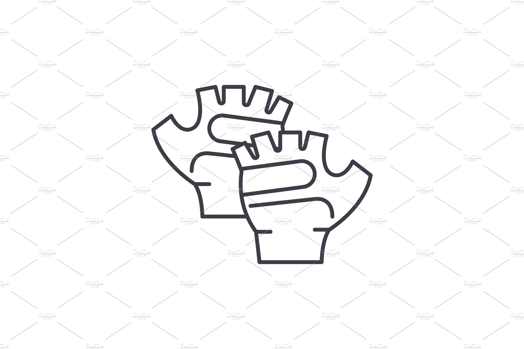 Sport gloves line icon concept cover image.
