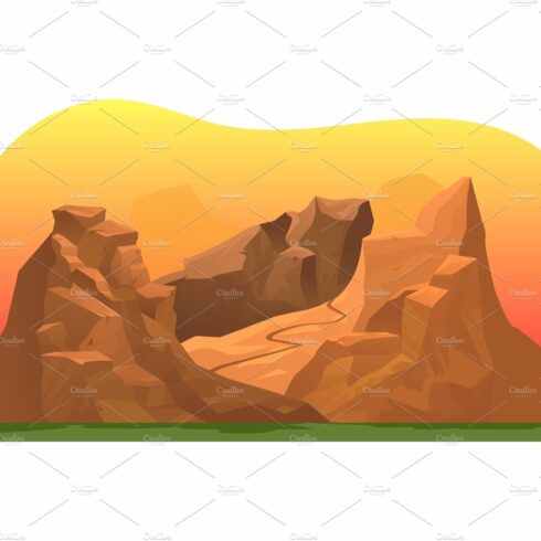 Sunset orange desert mountain range cover image.