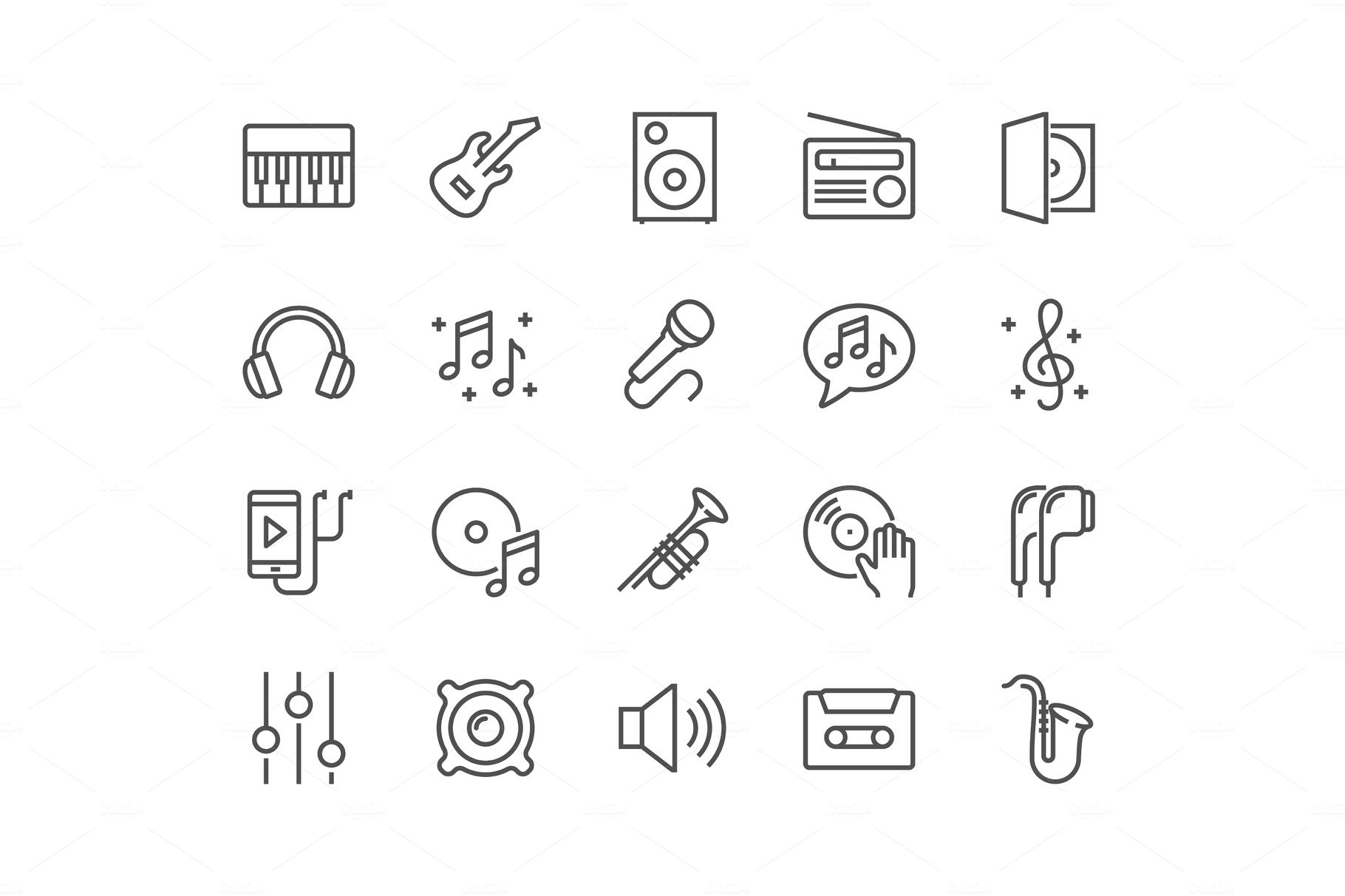 Line Music Icons cover image.
