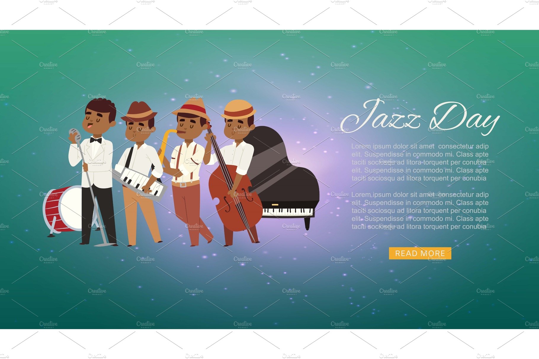 Jazz band with cartoon characters cover image.