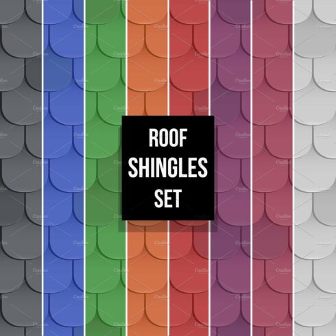 Set of Shingles roof seamless patterns cover image.