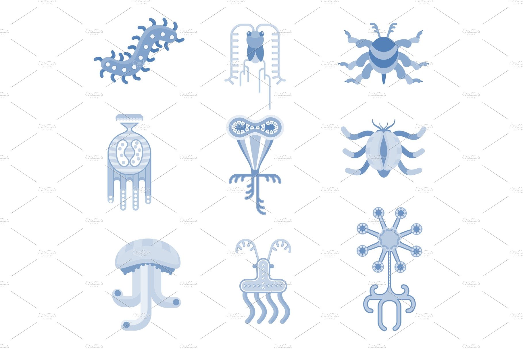 microorganism icon set cover image.