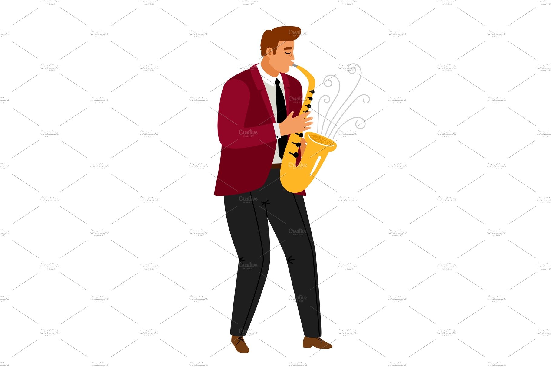 Jazz music saxophonist player cover image.