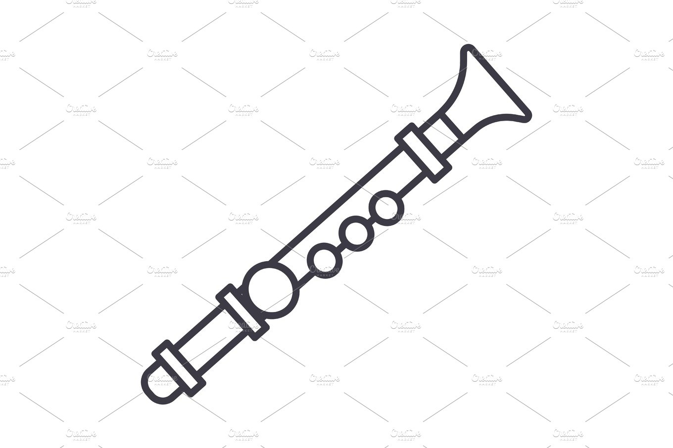 flute vector line icon, sign, illustration on background, editable strokes cover image.