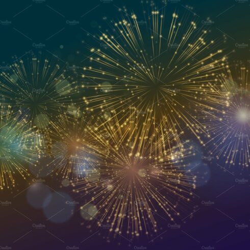 Vector Holiday Fireworks Background cover image.