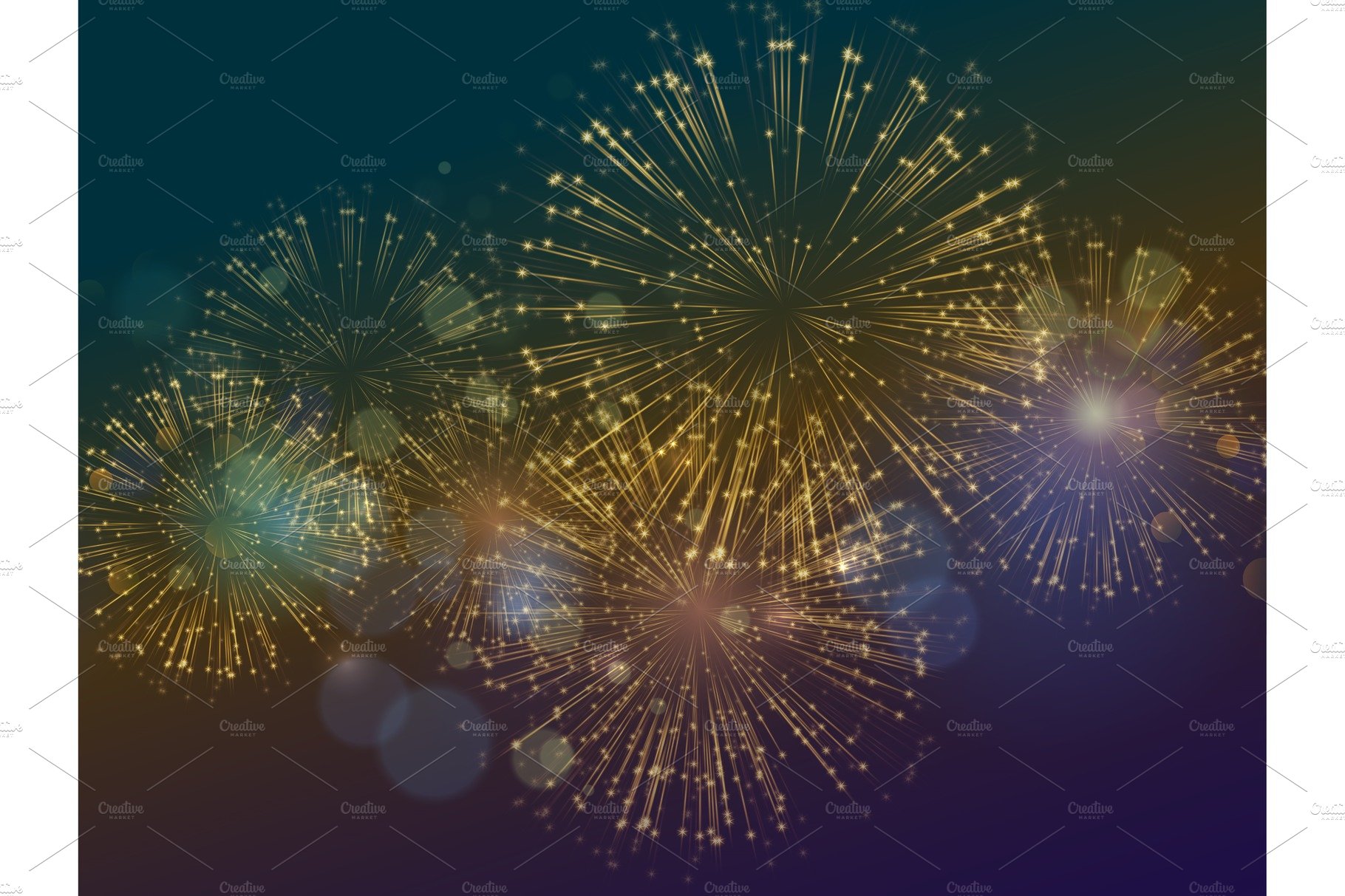 Vector Holiday Fireworks Background cover image.