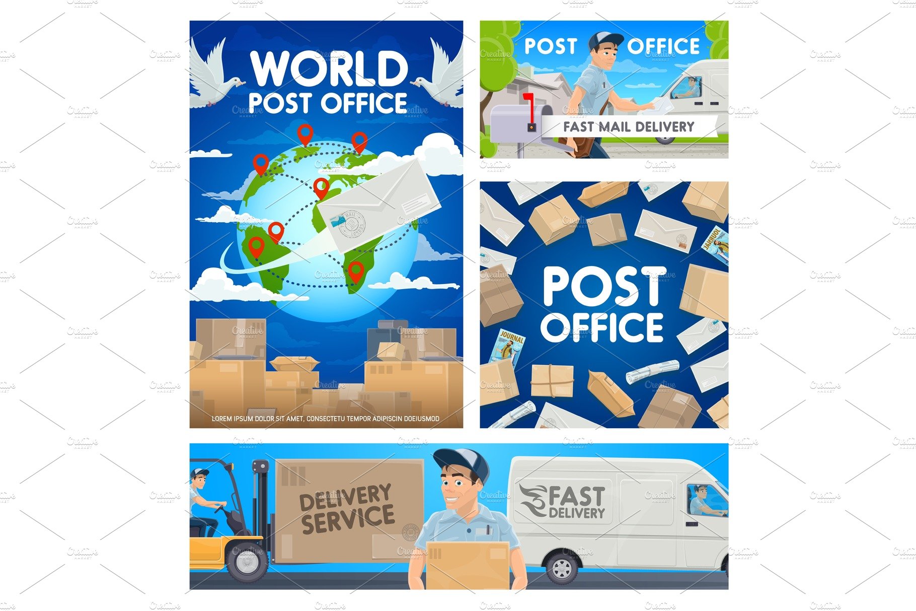 Post office, mail delivery service cover image.