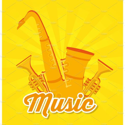 saxophone and trumpets musical cover image.