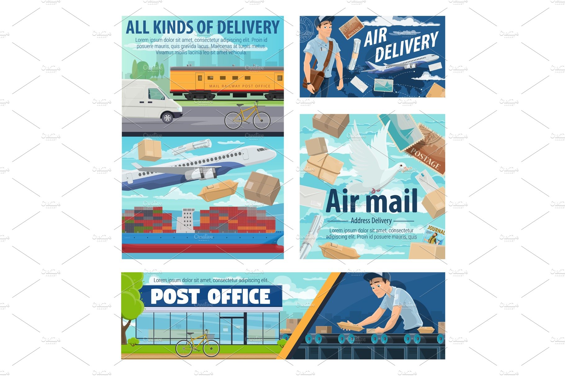 Mail delivery service, post office cover image.