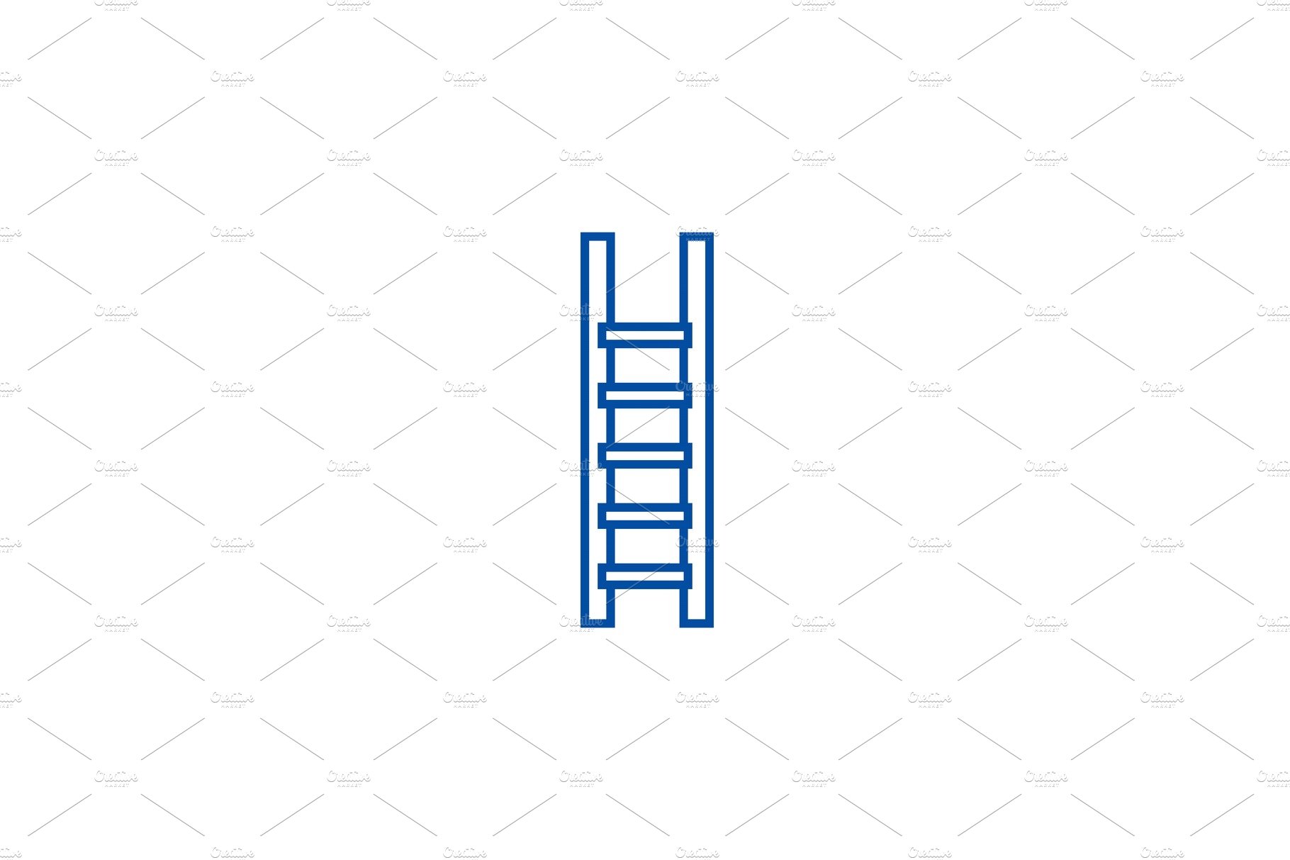 Ladder,stairs line icon concept cover image.