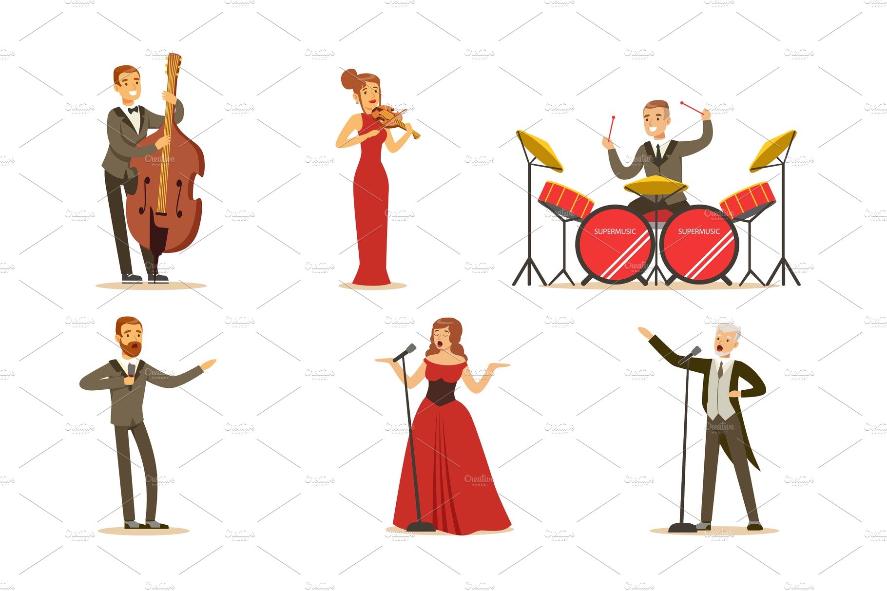 Singers and musicians in concert cover image.