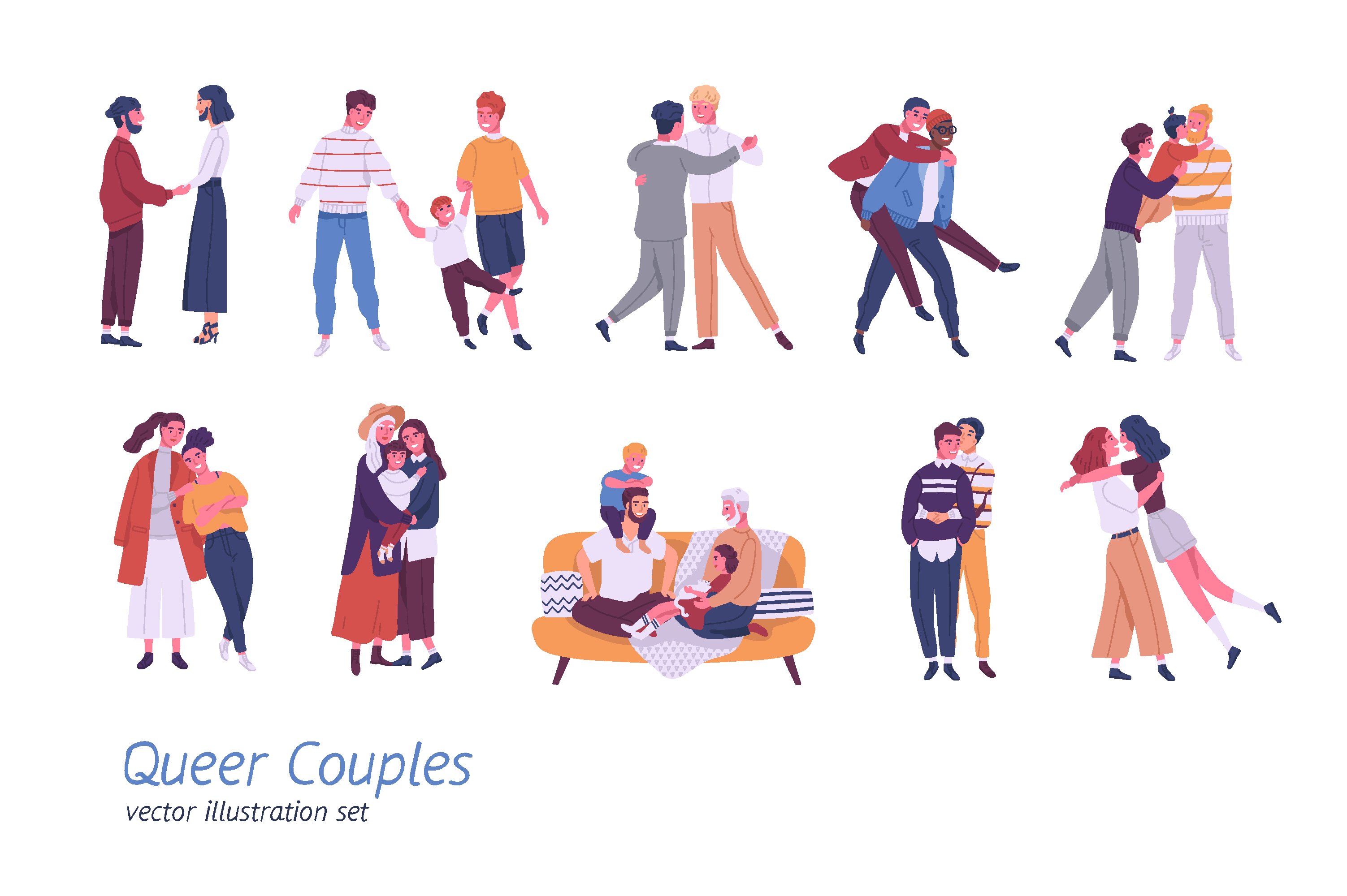 LGBTQ couples and families set cover image.