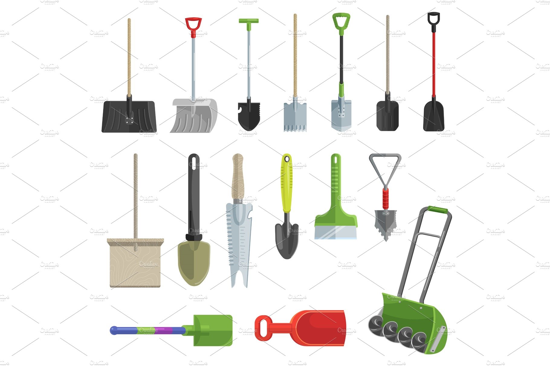 Shovel vector gardening shoveling cover image.