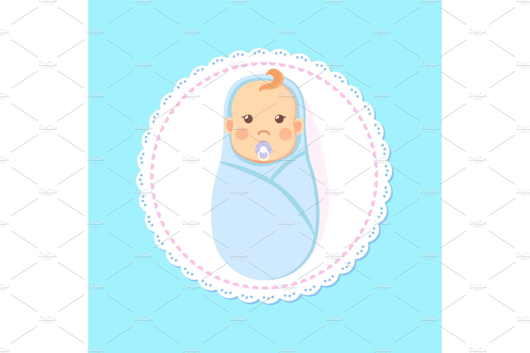 Baby Shower Greeting Card Swaddled cover image.