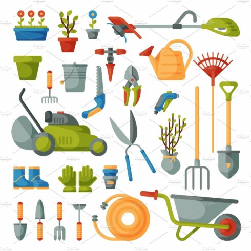 Garden tool vector gardening cover image.