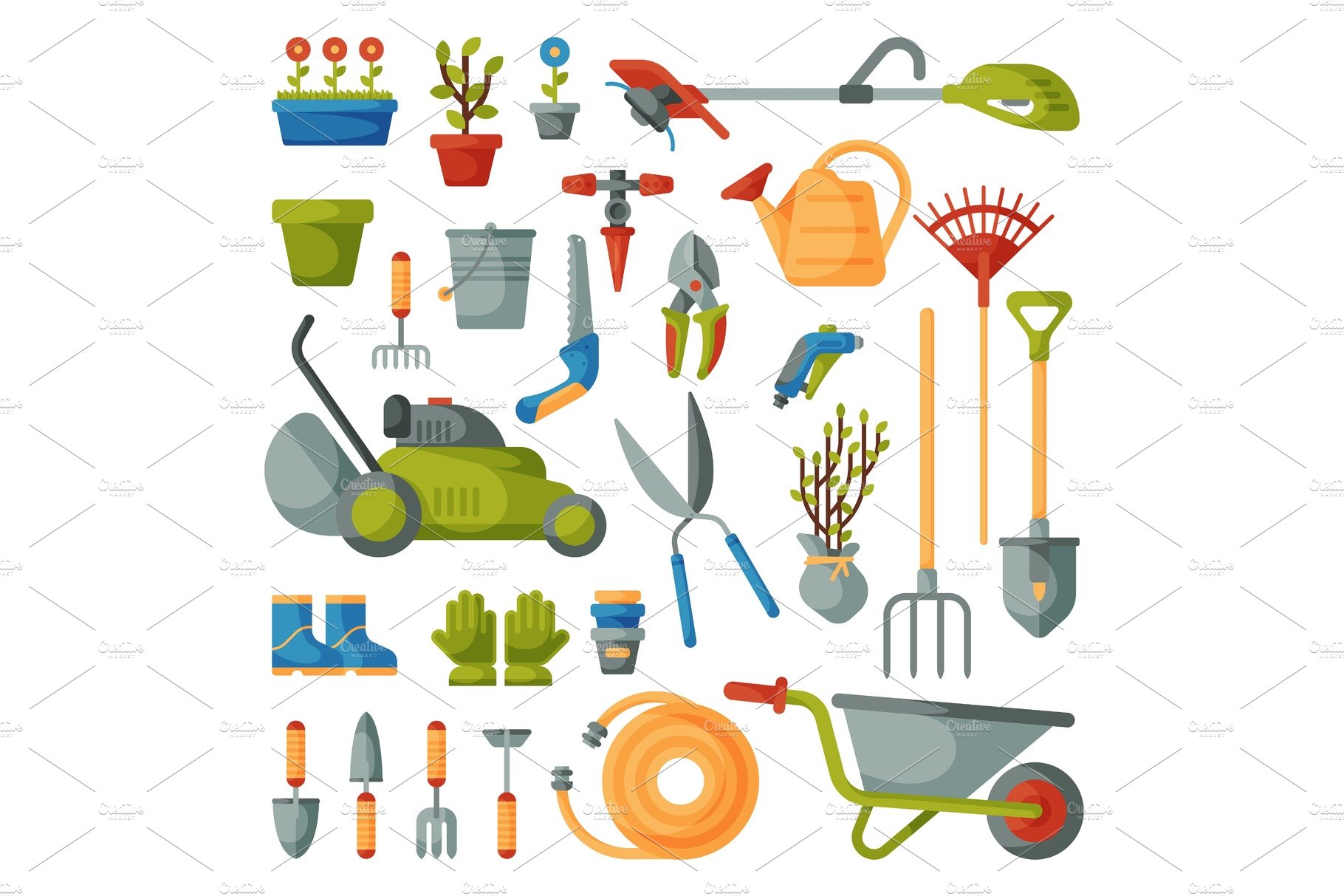 Garden tool vector gardening cover image.