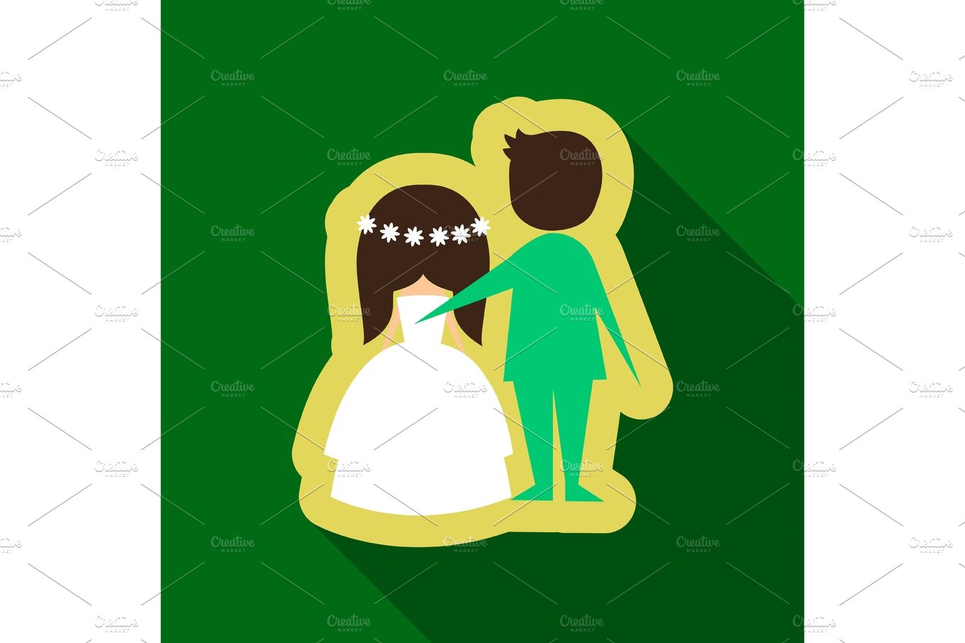just married couple with ribbon cover image.