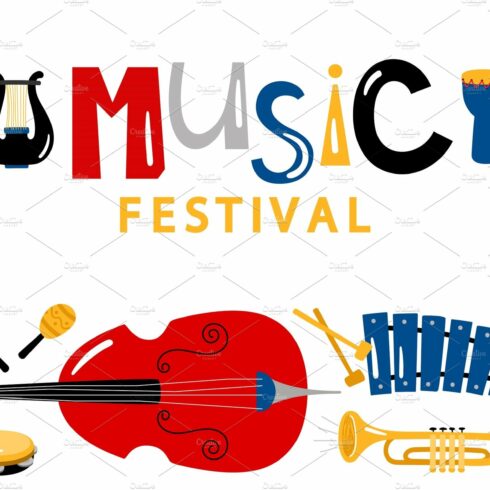 Music festival banner template cover image.