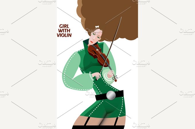 Girl with violin cover image.