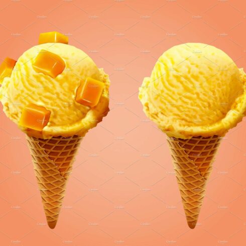Mango ice cream cone cover image.