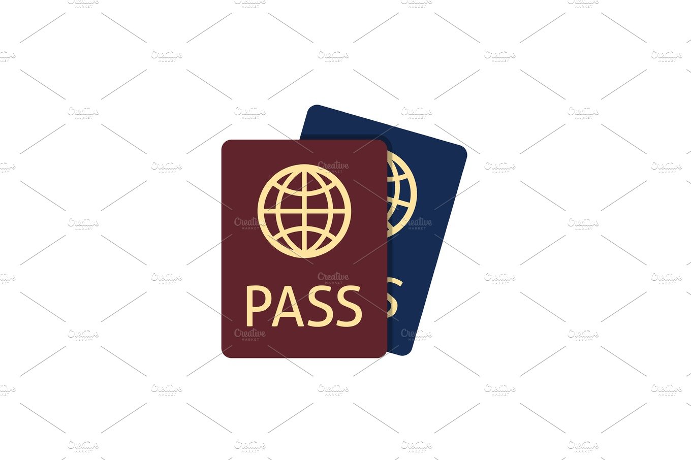 Passport icon flat cover image.