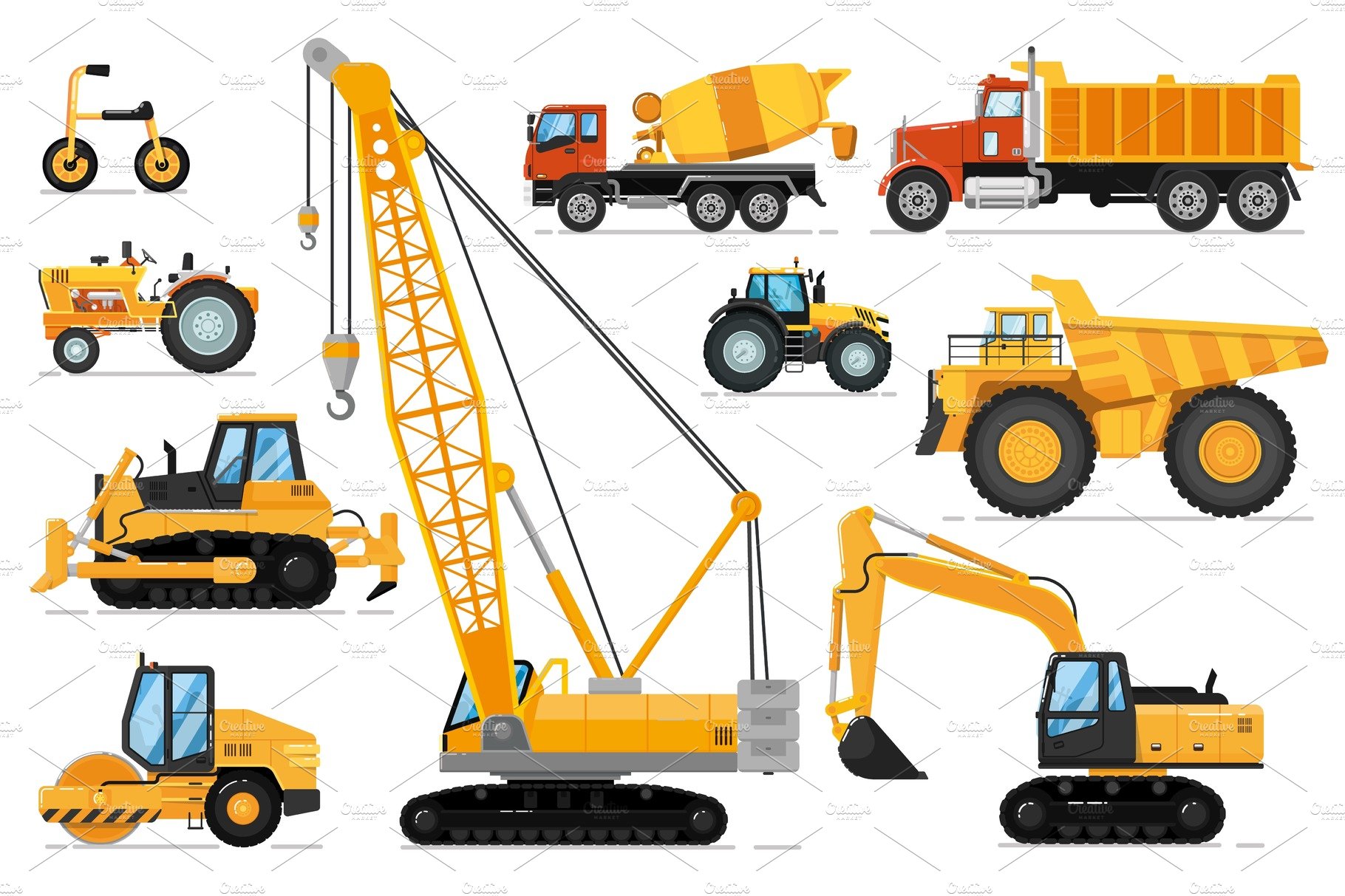 Construction vehicles set. Heavy cover image.