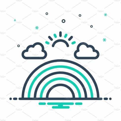 Rainbow cloud mix icon cover image.
