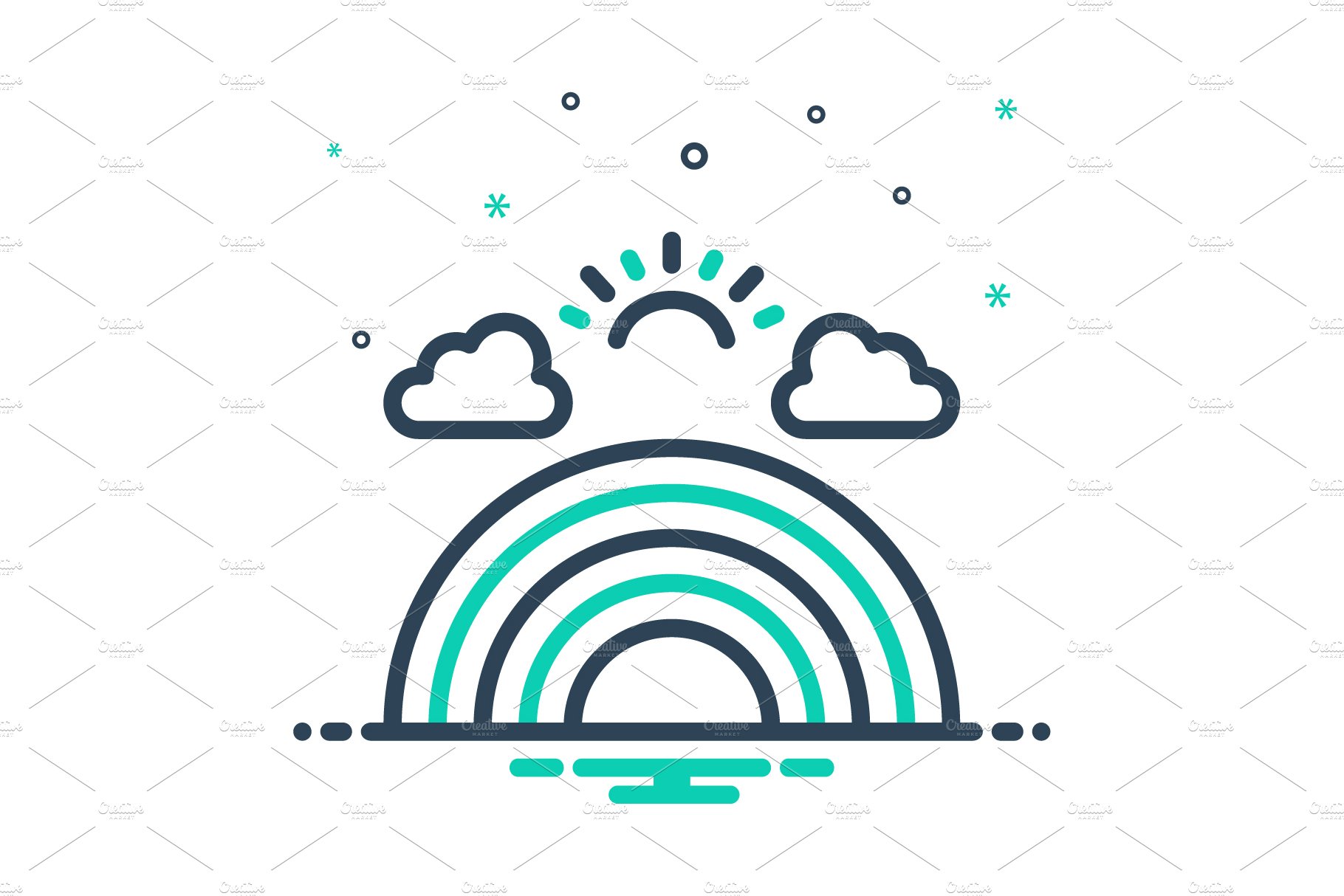 Rainbow cloud mix icon cover image.