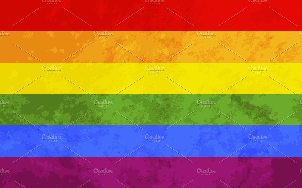 Rainbow flag with grunge texture cover image.