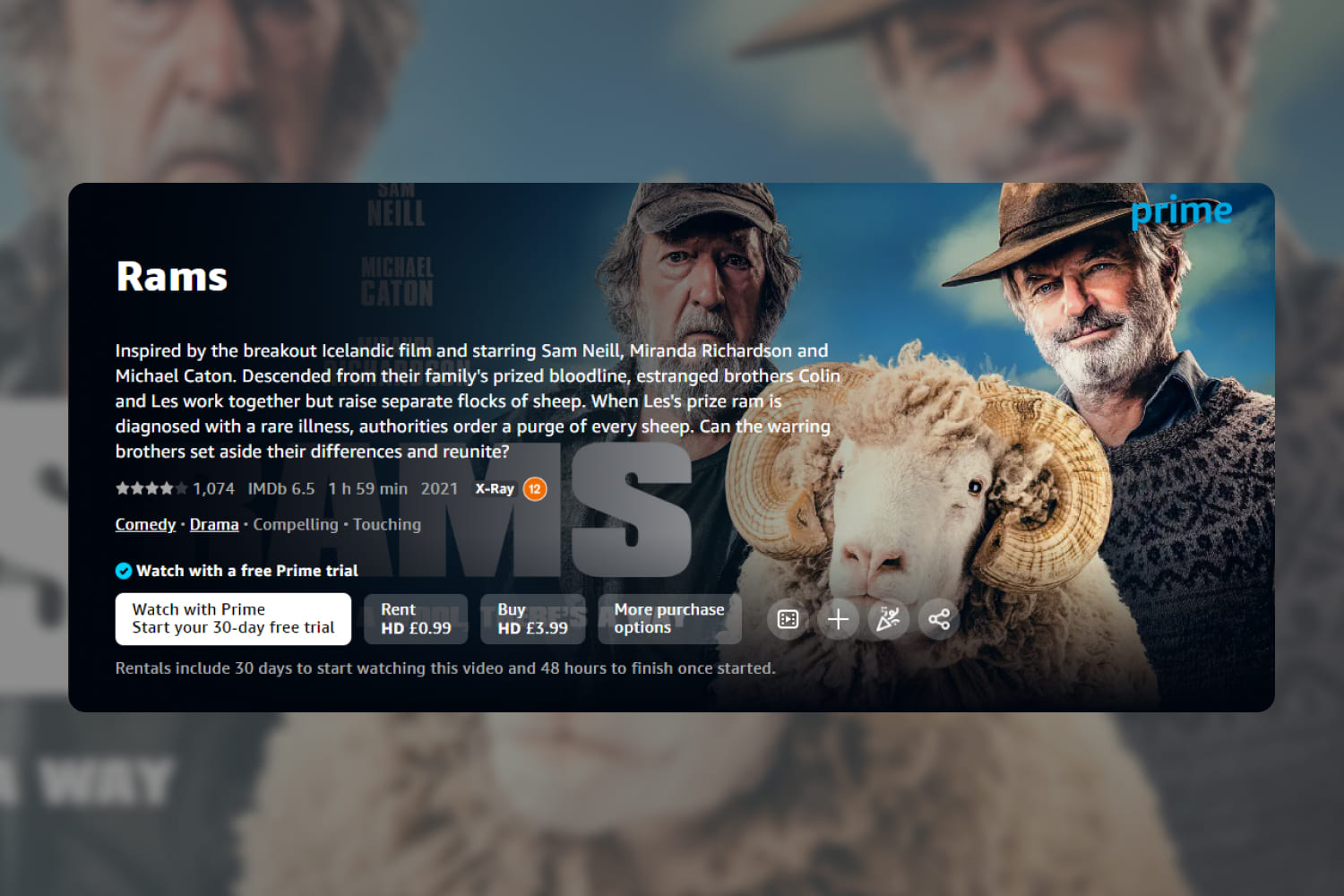Screenshot of Rams on Amazon website.