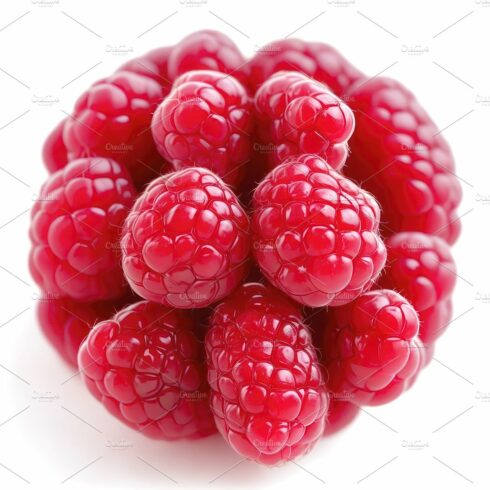 Raspberry on white background cover image.