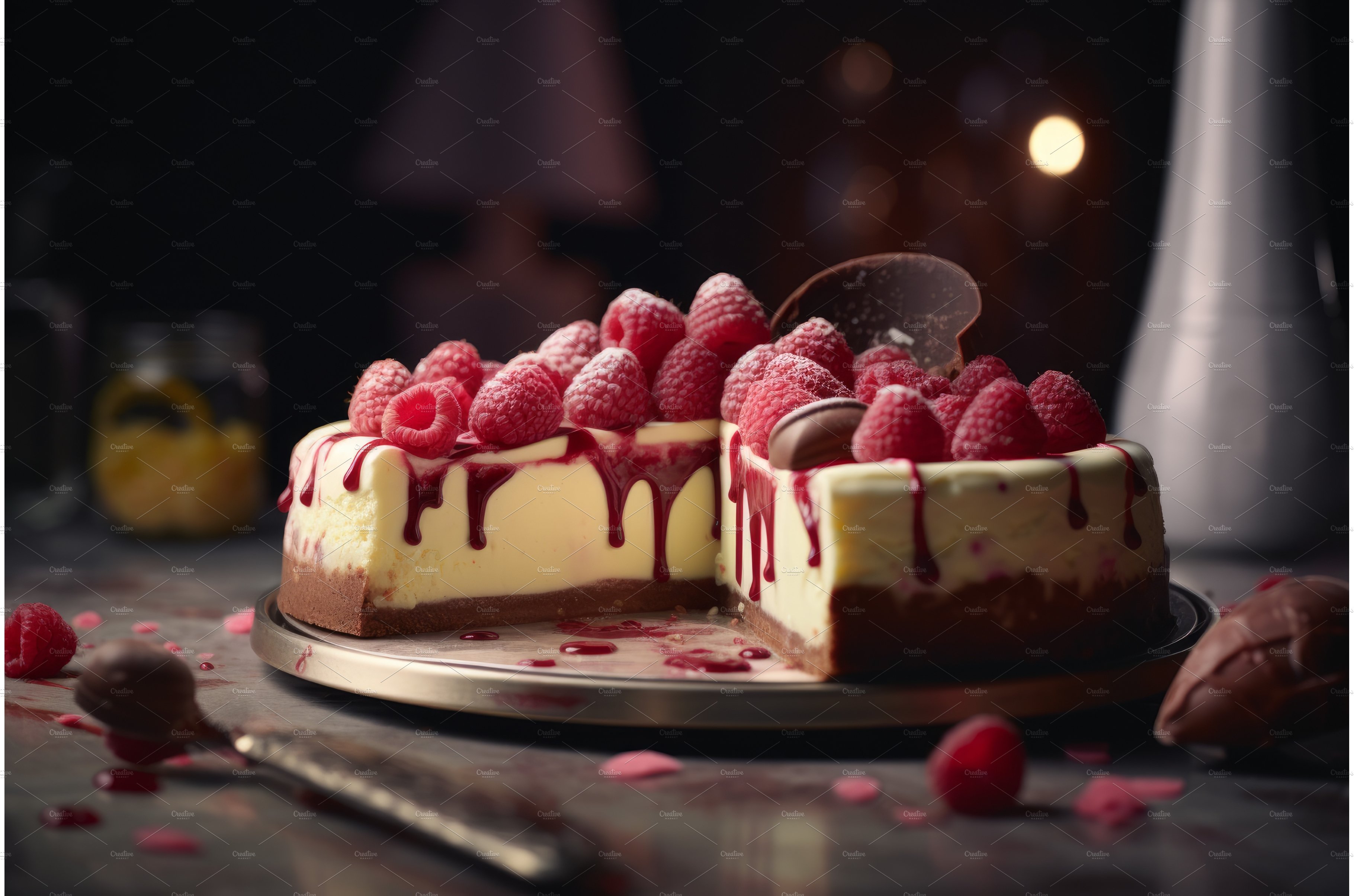 Chocolate raspberry cheesecake cover image.