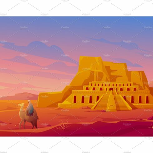 Egypt desert with Hatshepsut temple cover image.