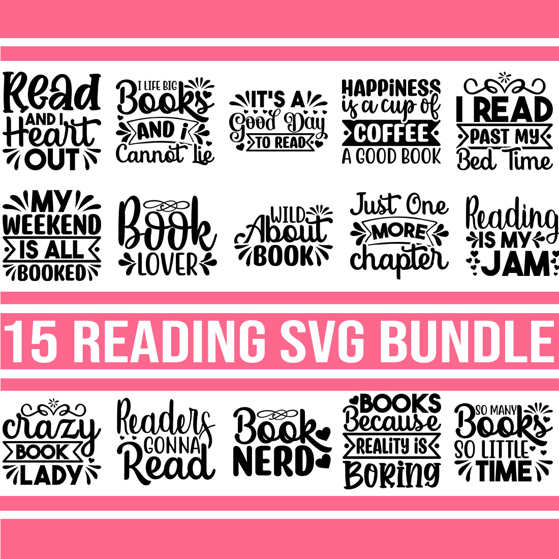 Reading SVG Bundle cover image.