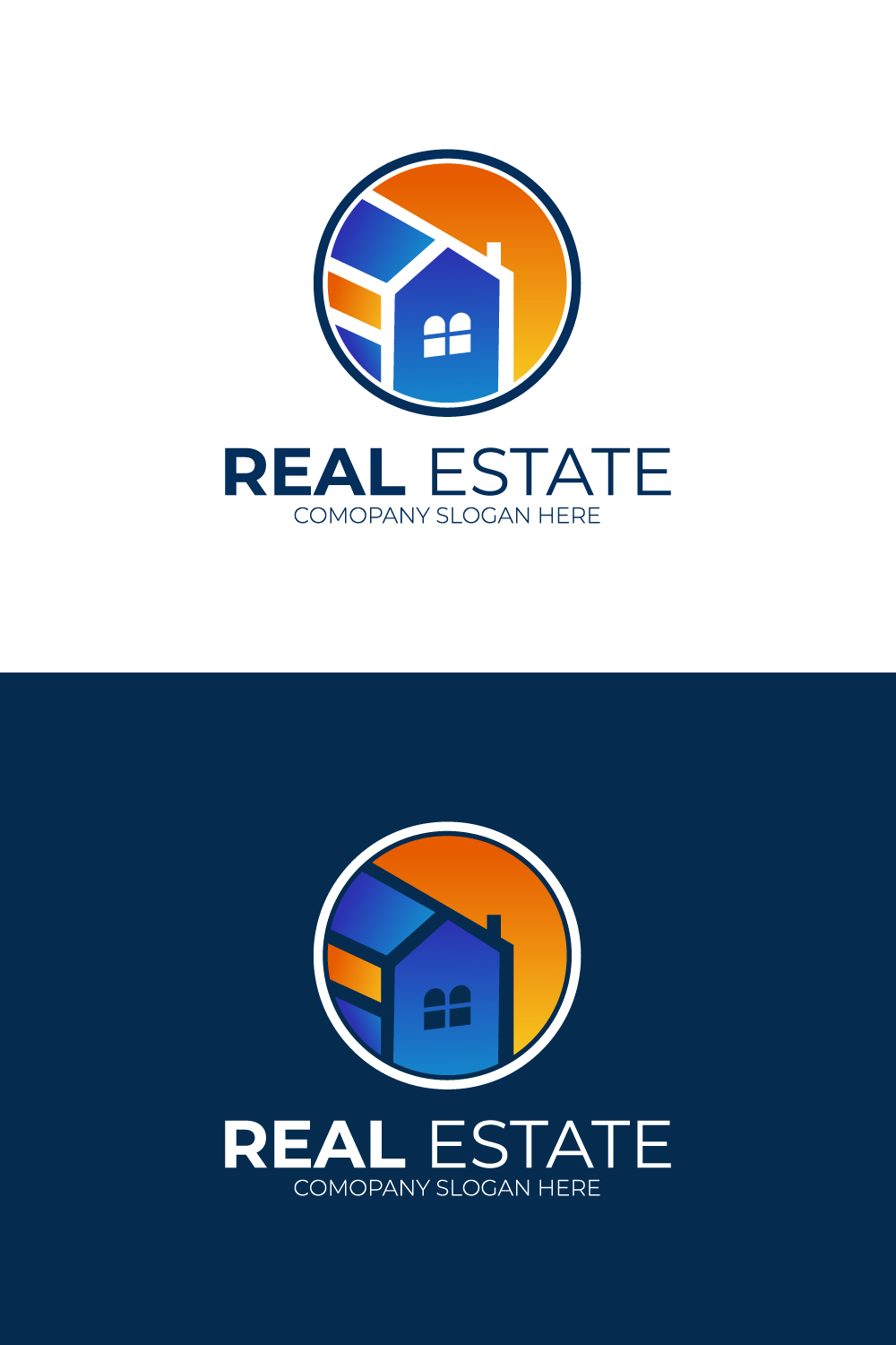 Real estate construction and architecture property house logo Design template vector pinterest preview image.