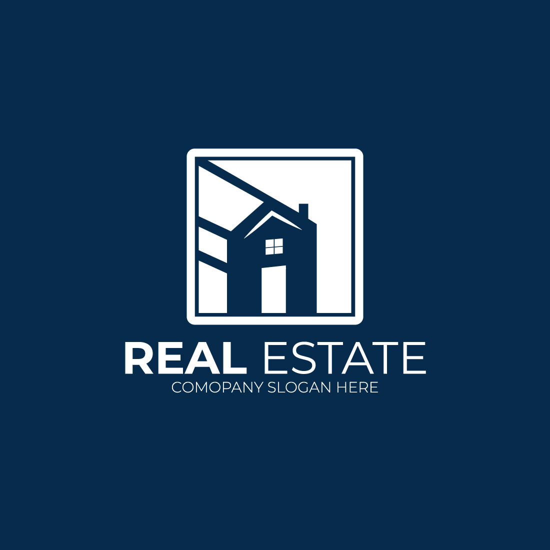 Real estate logo design vector template preview image.