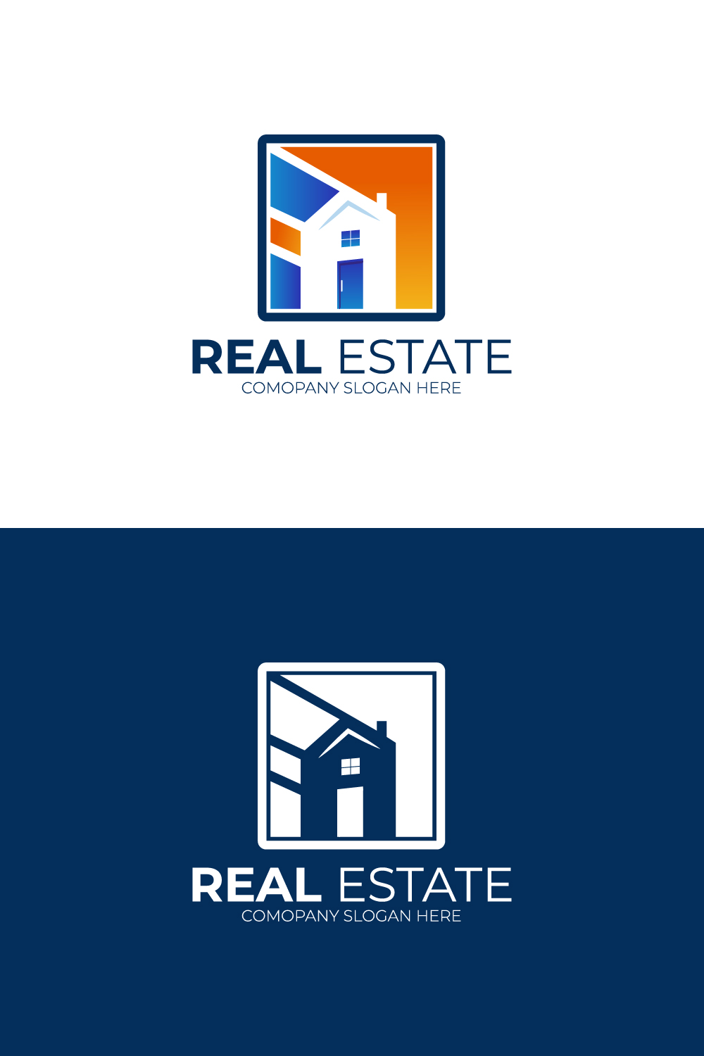 Real estate logo design vector template pinterest preview image.