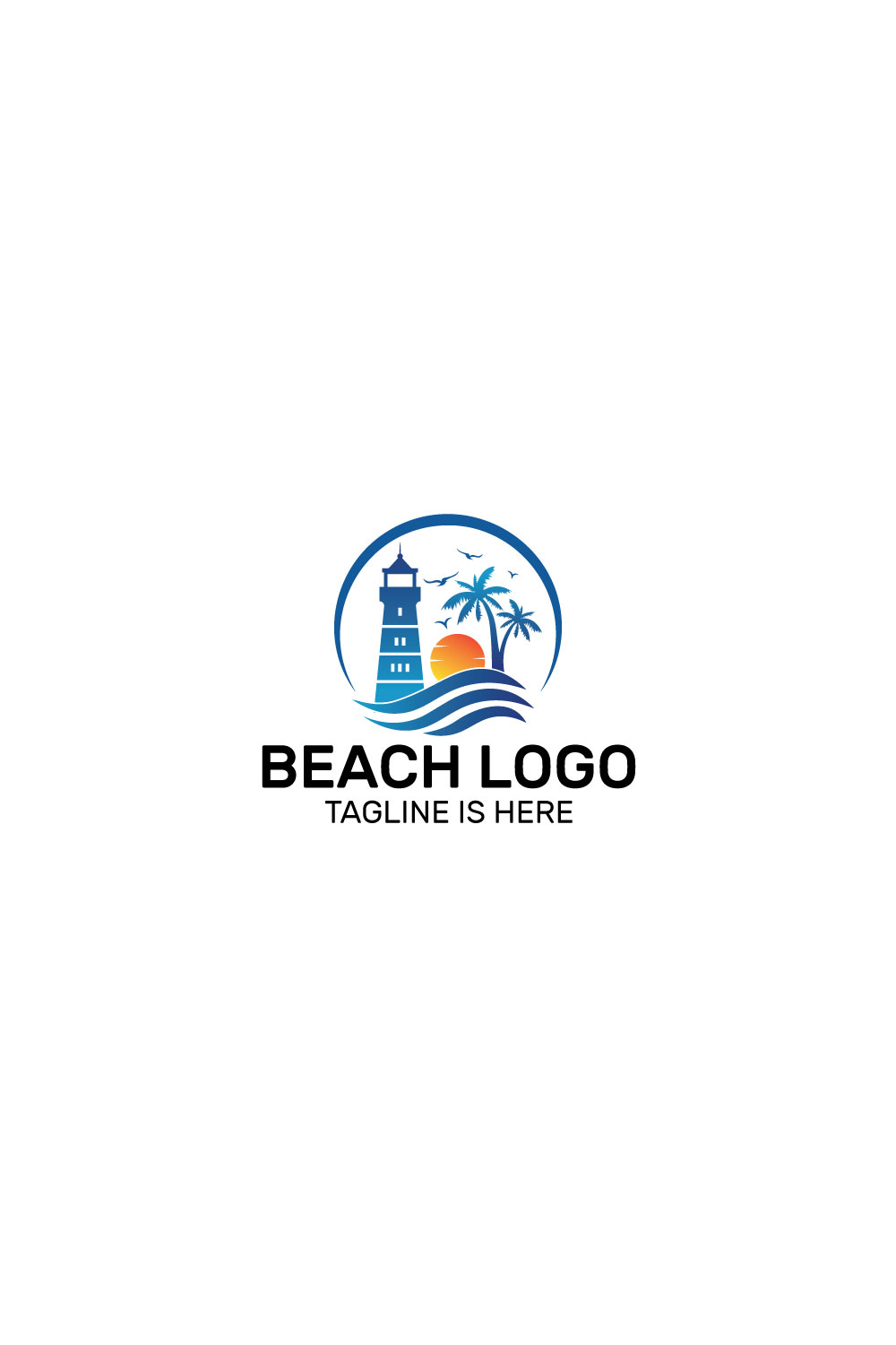 Creative lighthouse logo design illustration Vector pinterest preview image.