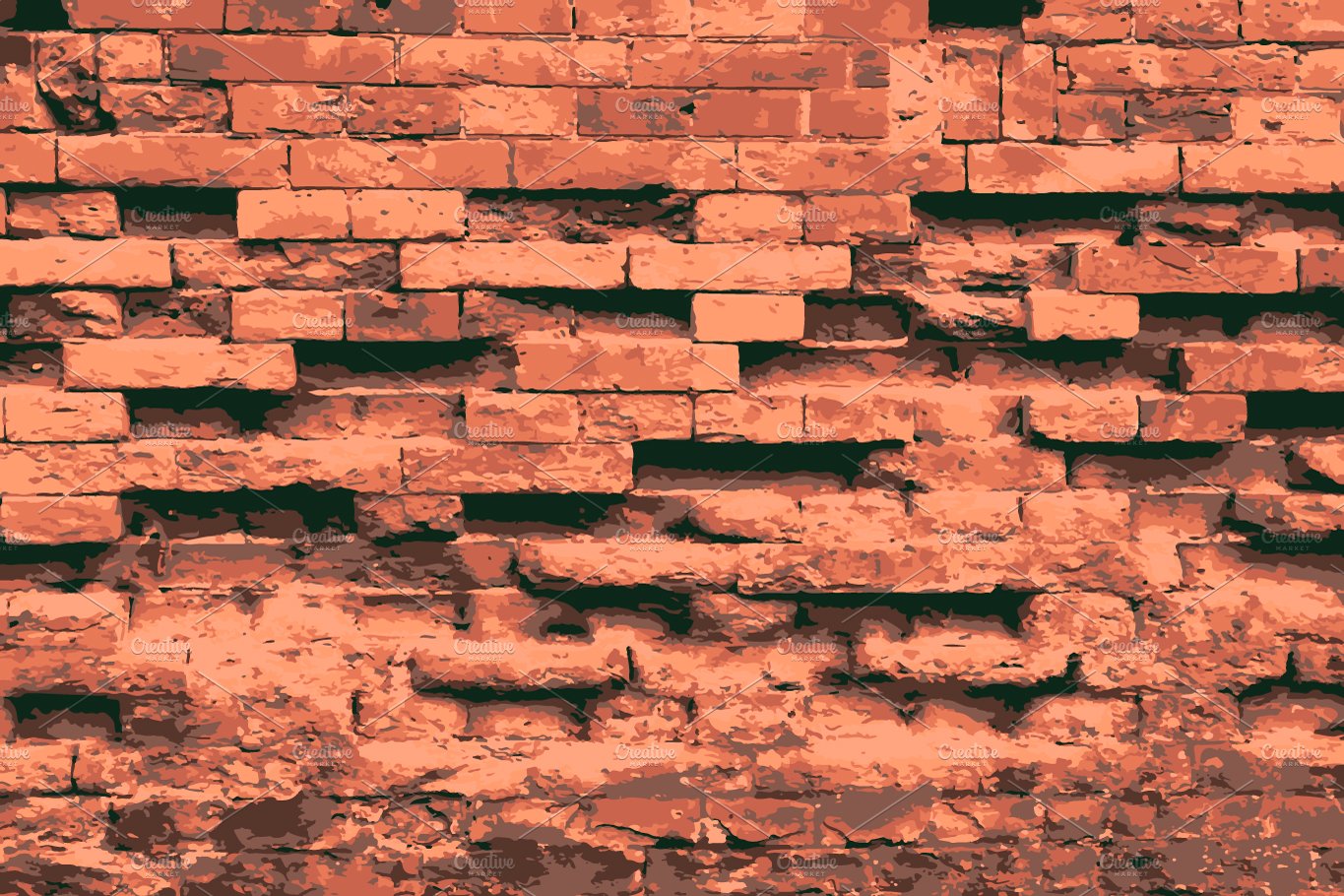 Realistic red old brick wall cover image.