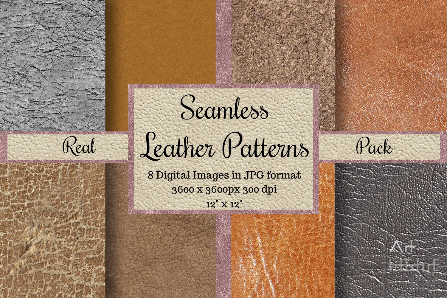 Seamless Leather Patterns Real Pack cover image.