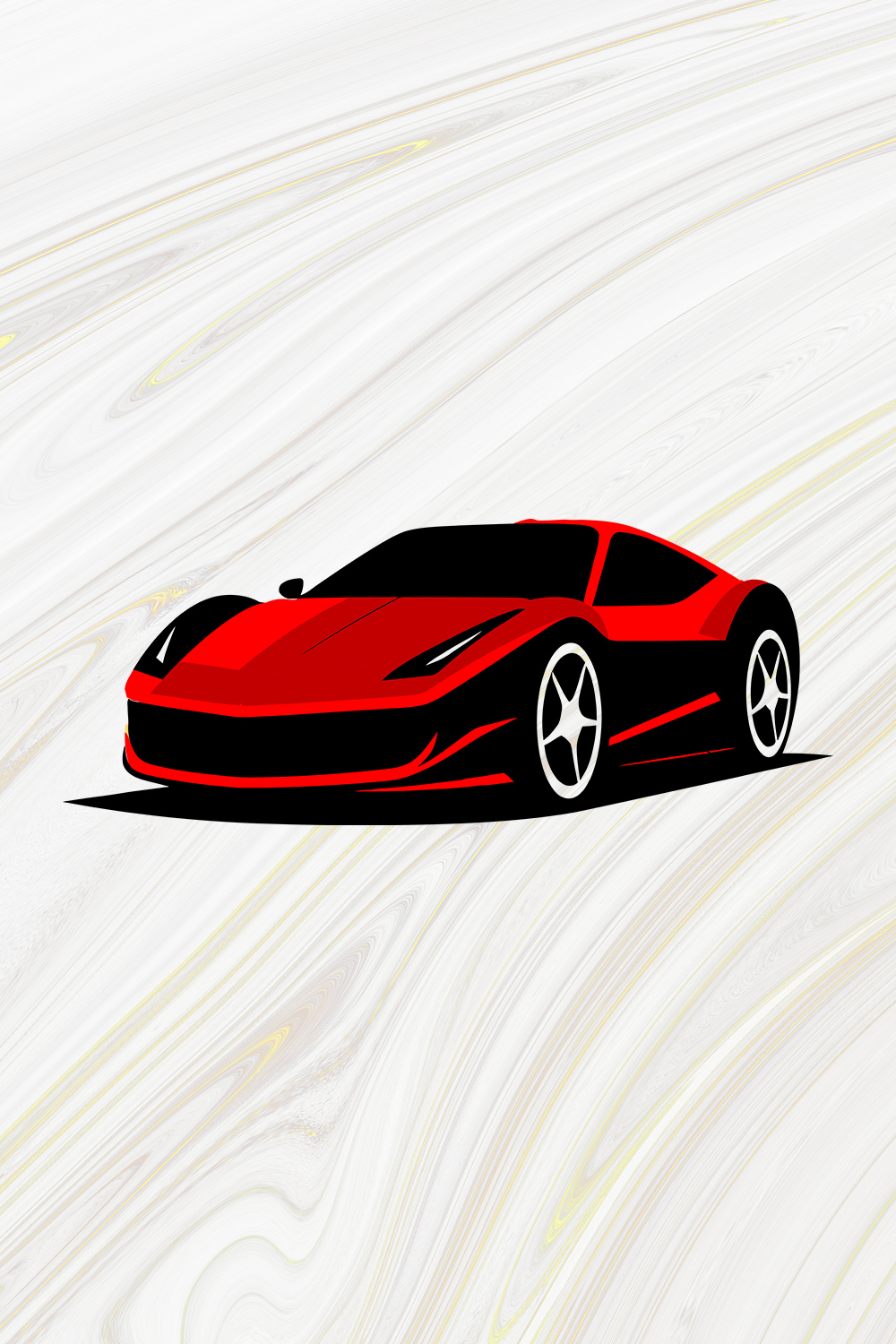 Realistic Red Sport Car Vector Template pinterest preview image.