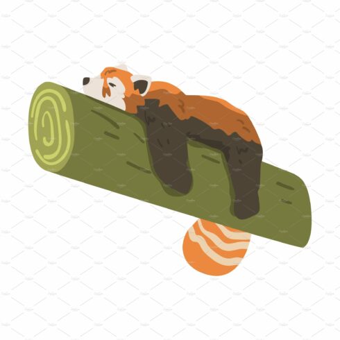 Cute Red Panda Sleeping on Bamboo cover image.