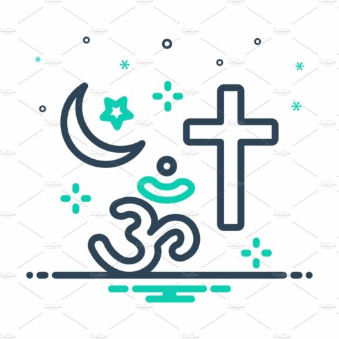 Religion half moon mix icon cover image.