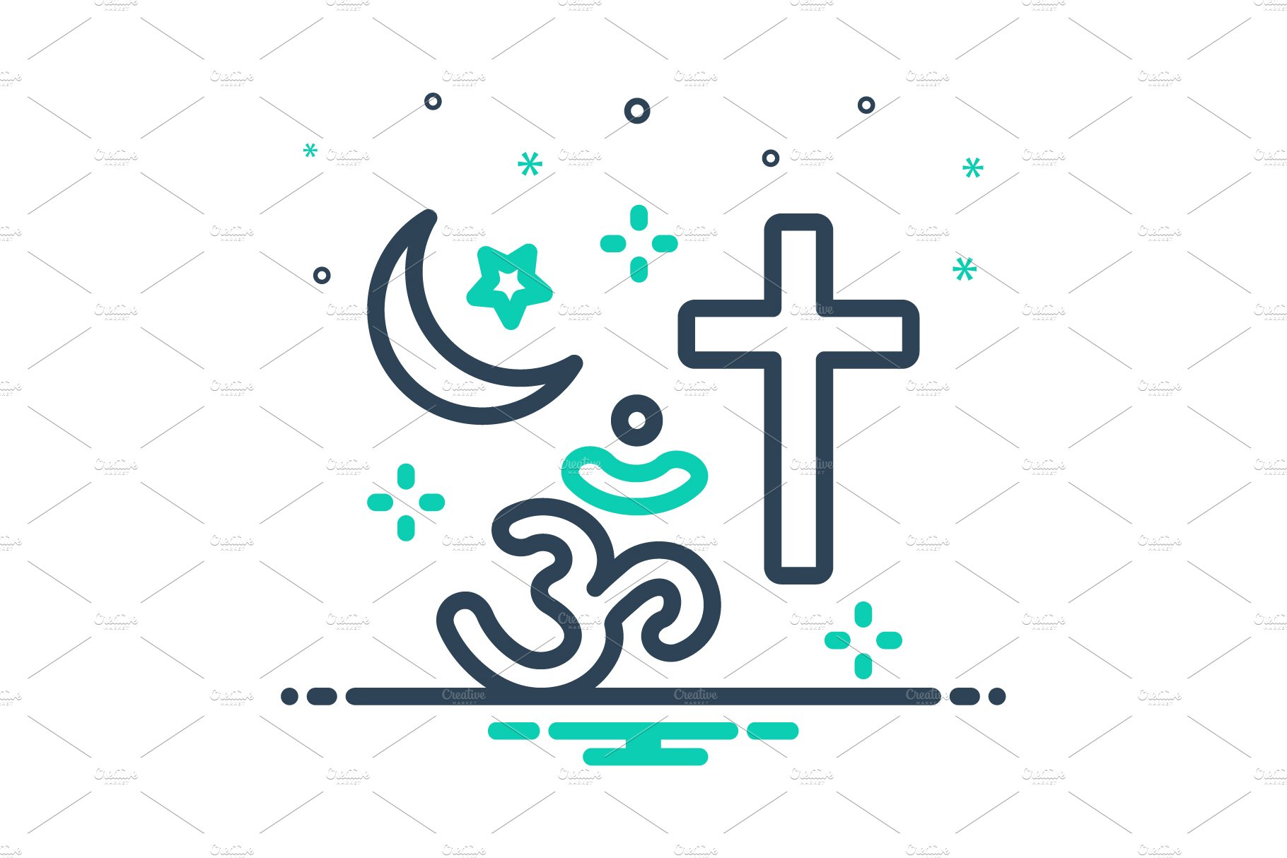 Religion half moon mix icon cover image.