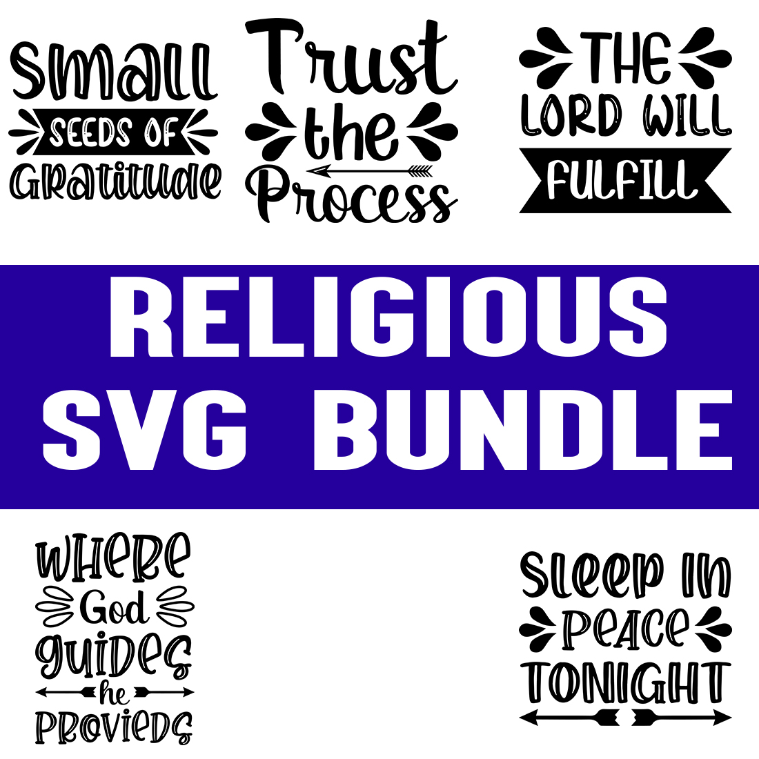 Religious svg Bundle cover image.