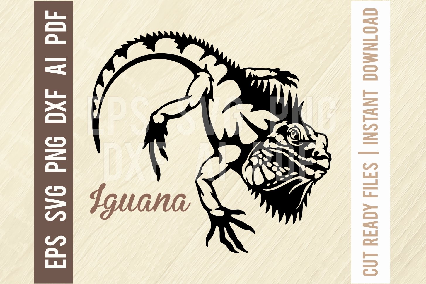 Iguana Reptiles Wild Animal Cut SVG cover image.